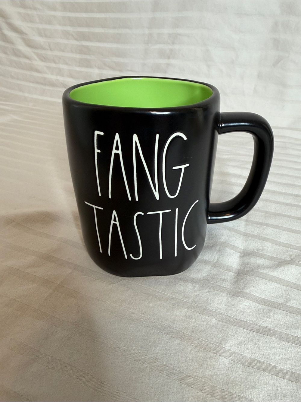 Rae Dunn Black Mug with Bright Green Interior - FANG TASTIC